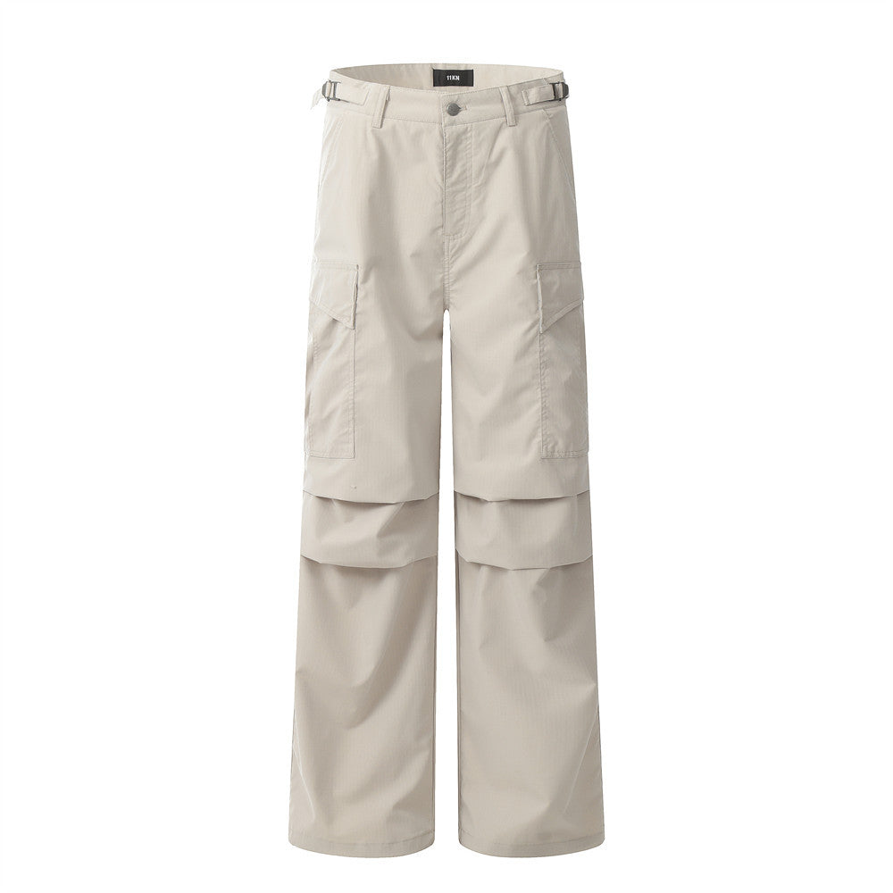 Pleated Paratrooper Cargo Pants Apricot PinkLimes Trending Streetwear
