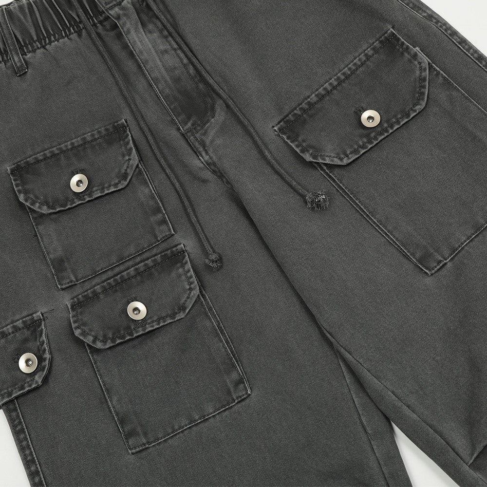 Washed Denim Pleated Cargo Pants PinkLimes Trending Streetwear