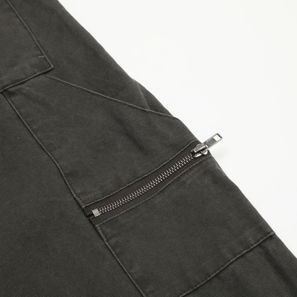 Spliced Washed Wide Leg Cargo Pants PinkLimes Trending Streetwear