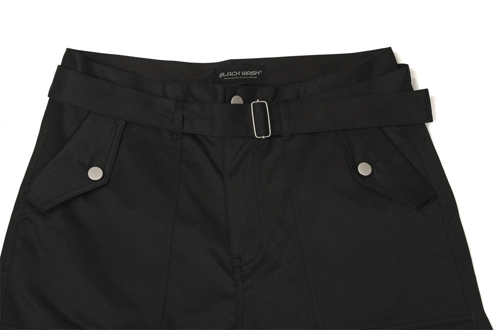 Belted Multi-Pocket Wide Leg Cargo Pants PinkLimes Trending Streetwear