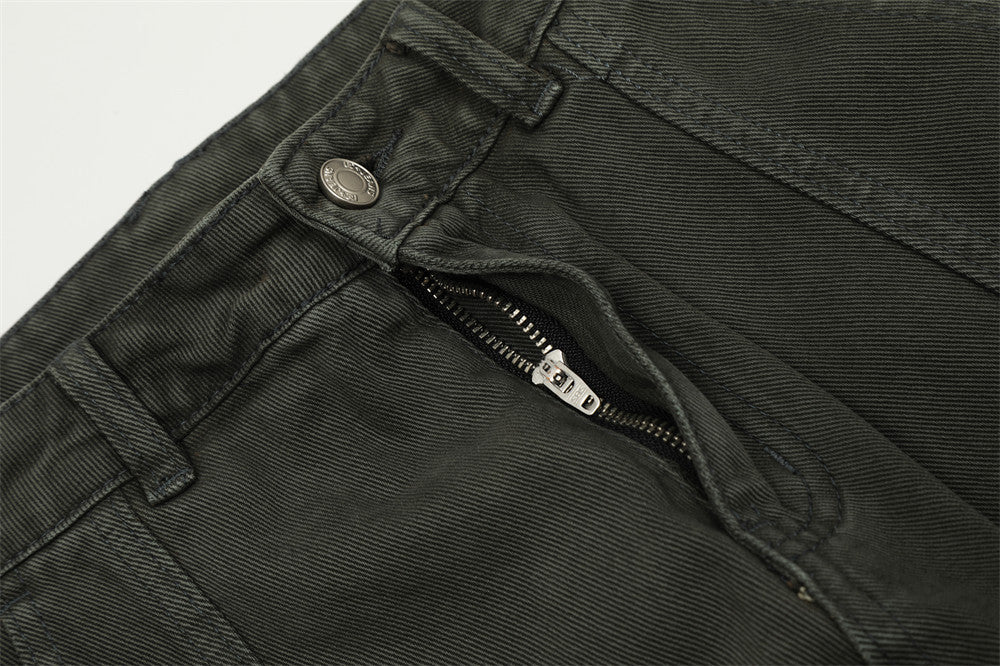 Split Stitch Solid Denim Cargo Pants PinkLimes Trending Streetwear
