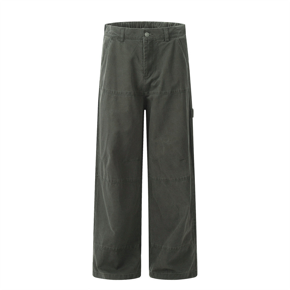 Spliced Washed Wide Leg Cargo Pants Army Green PinkLimes Trending Streetwear