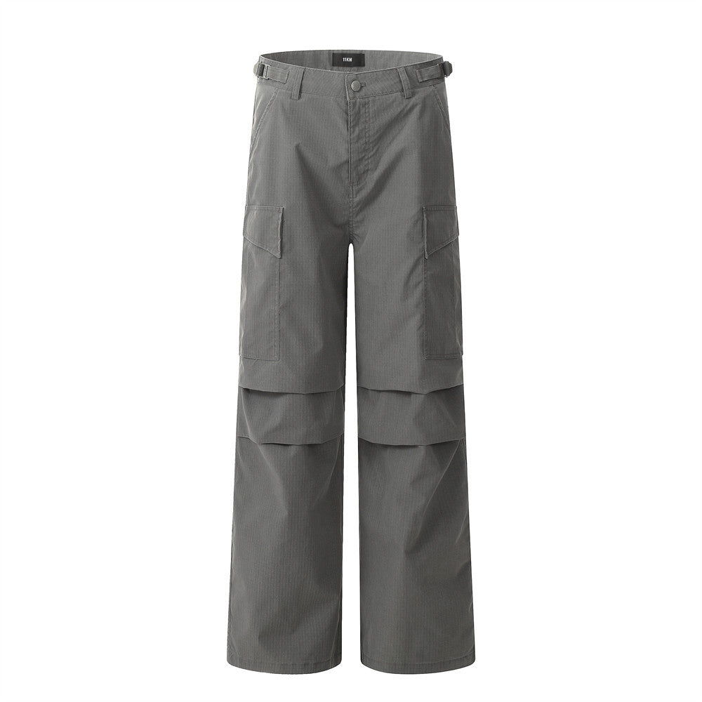 Pleated Paratrooper Cargo Pants Grey PinkLimes Trending Streetwear