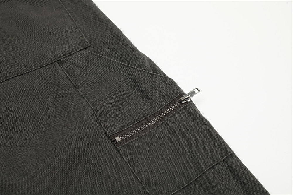 Spliced Washed Wide Leg Cargo Pants PinkLimes Trending Streetwear