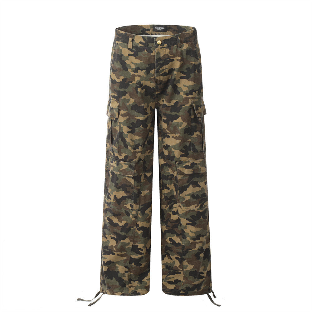 Camouflage Multi-Pocket Cargo Pants Camouflage PinkLimes Trending Streetwear