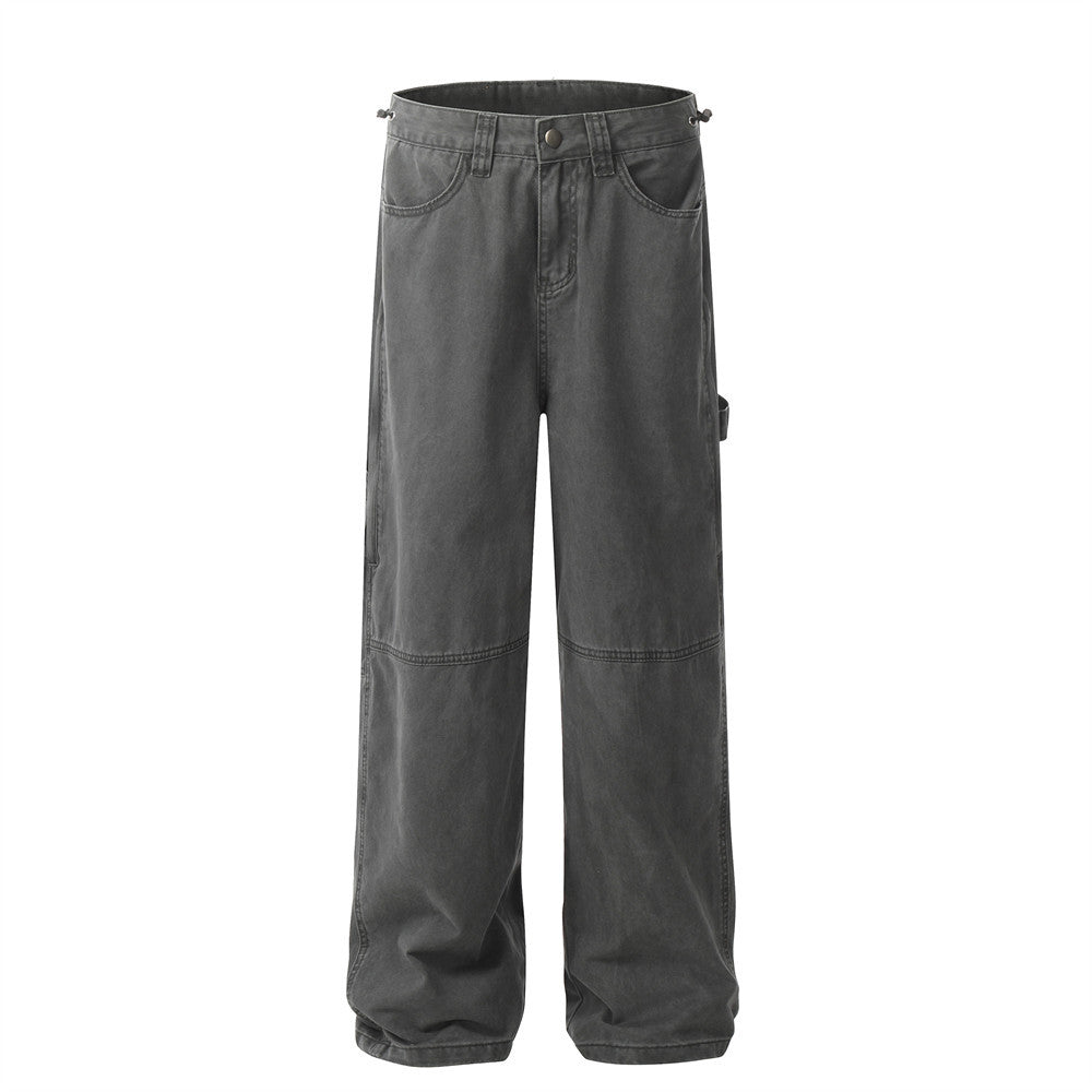 Retro Washed Denim Cargo Pants PinkLimes Trending Streetwear