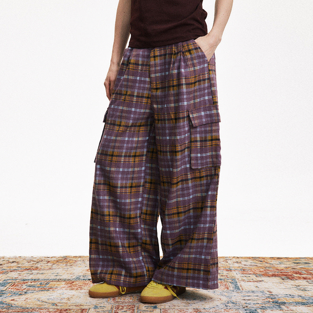 Plaid Pleated Workwear Pants PinkLimes Trending Streetwear