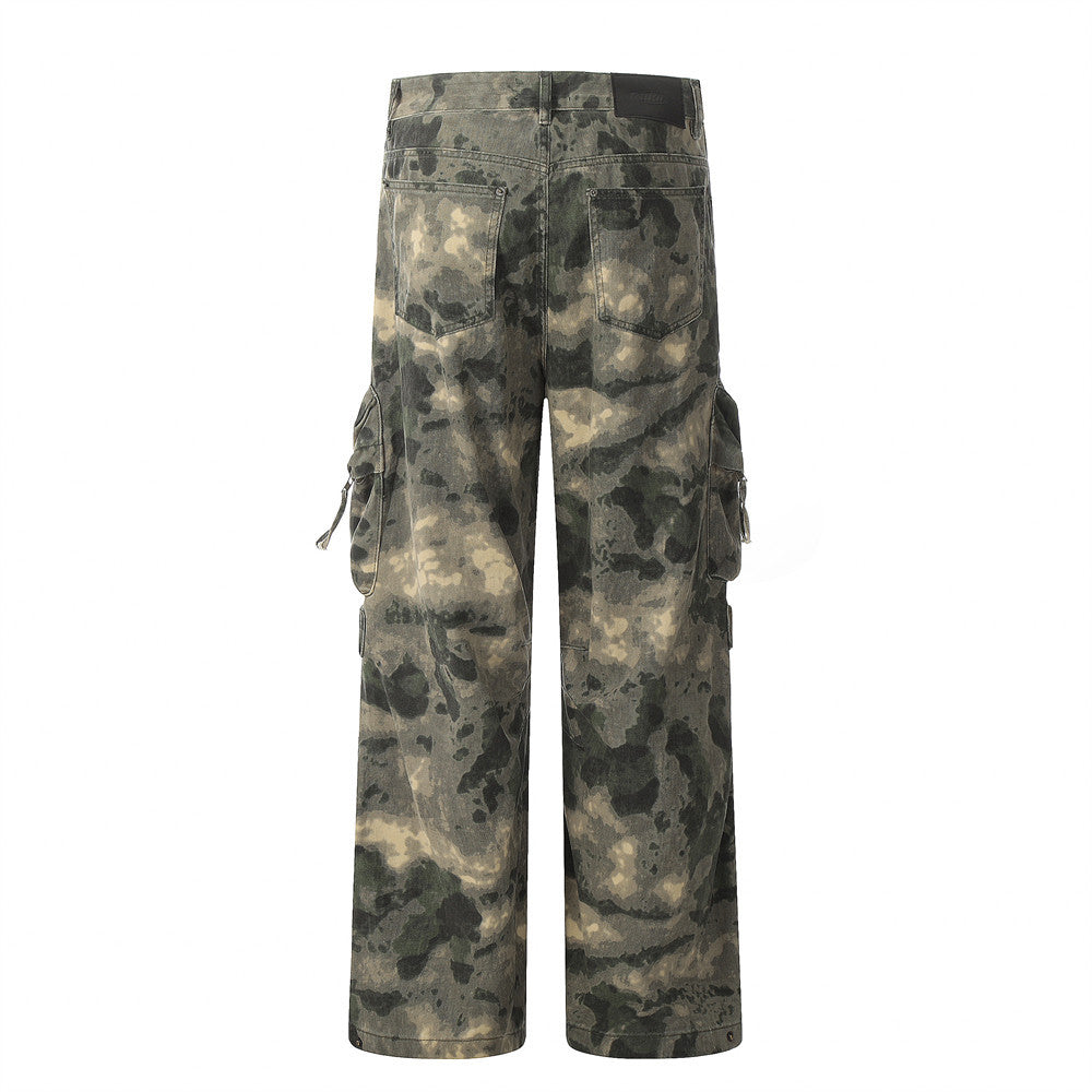 Tie-Dye Camo Tactical Cargo Pants PinkLimes Trending Streetwear
