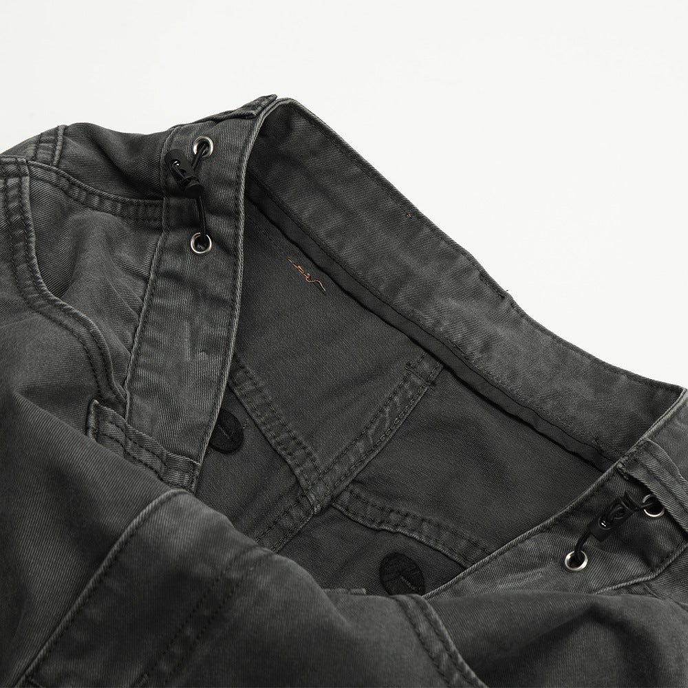 Retro Washed Denim Cargo Pants PinkLimes Trending Streetwear