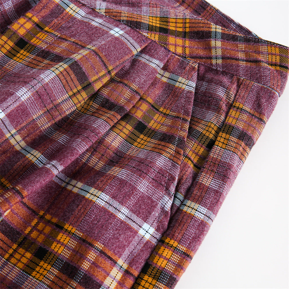 Plaid Pleated Workwear Pants PinkLimes Trending Streetwear