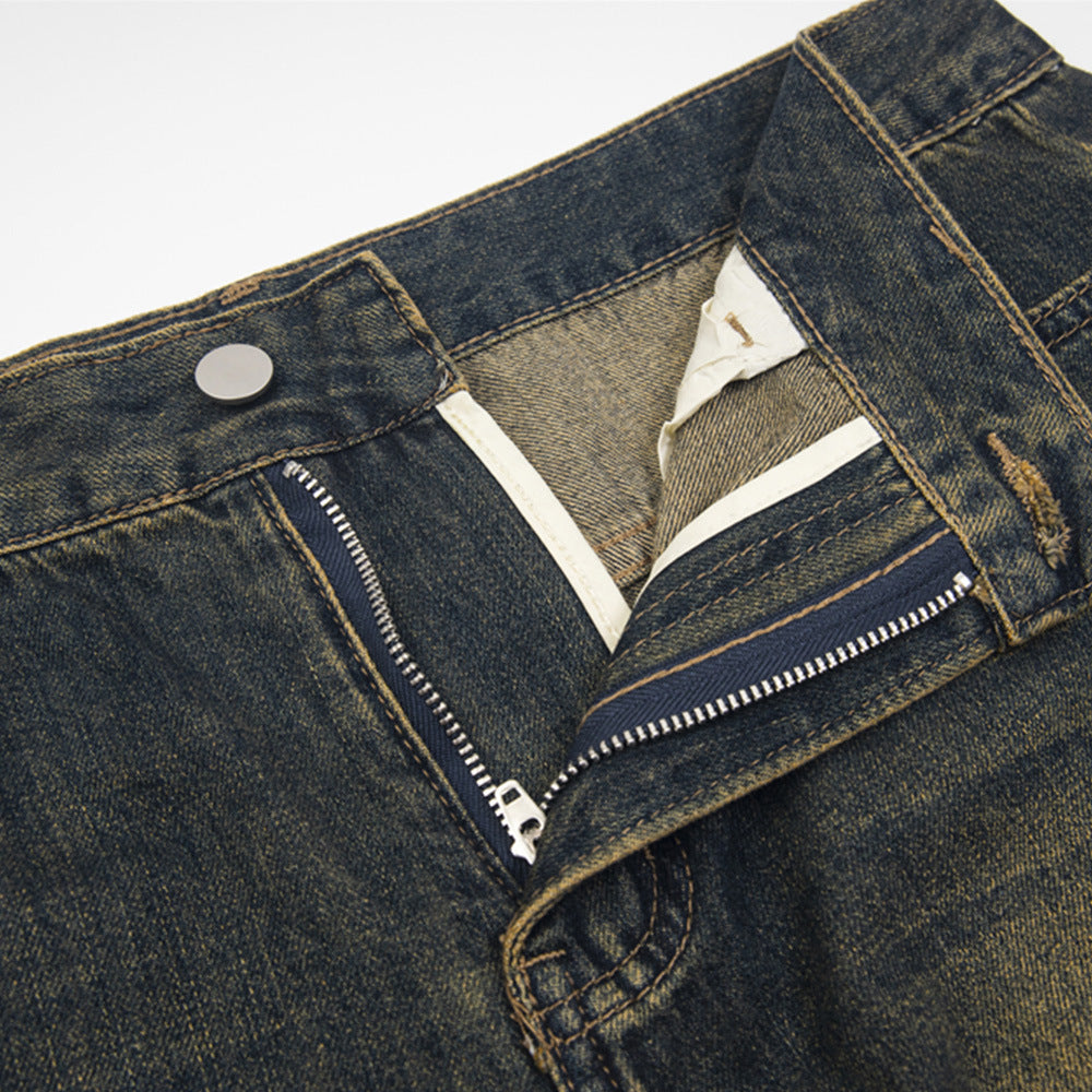 Spray-Painted Contrast Denim Cargo Pants PinkLimes Trending Streetwear