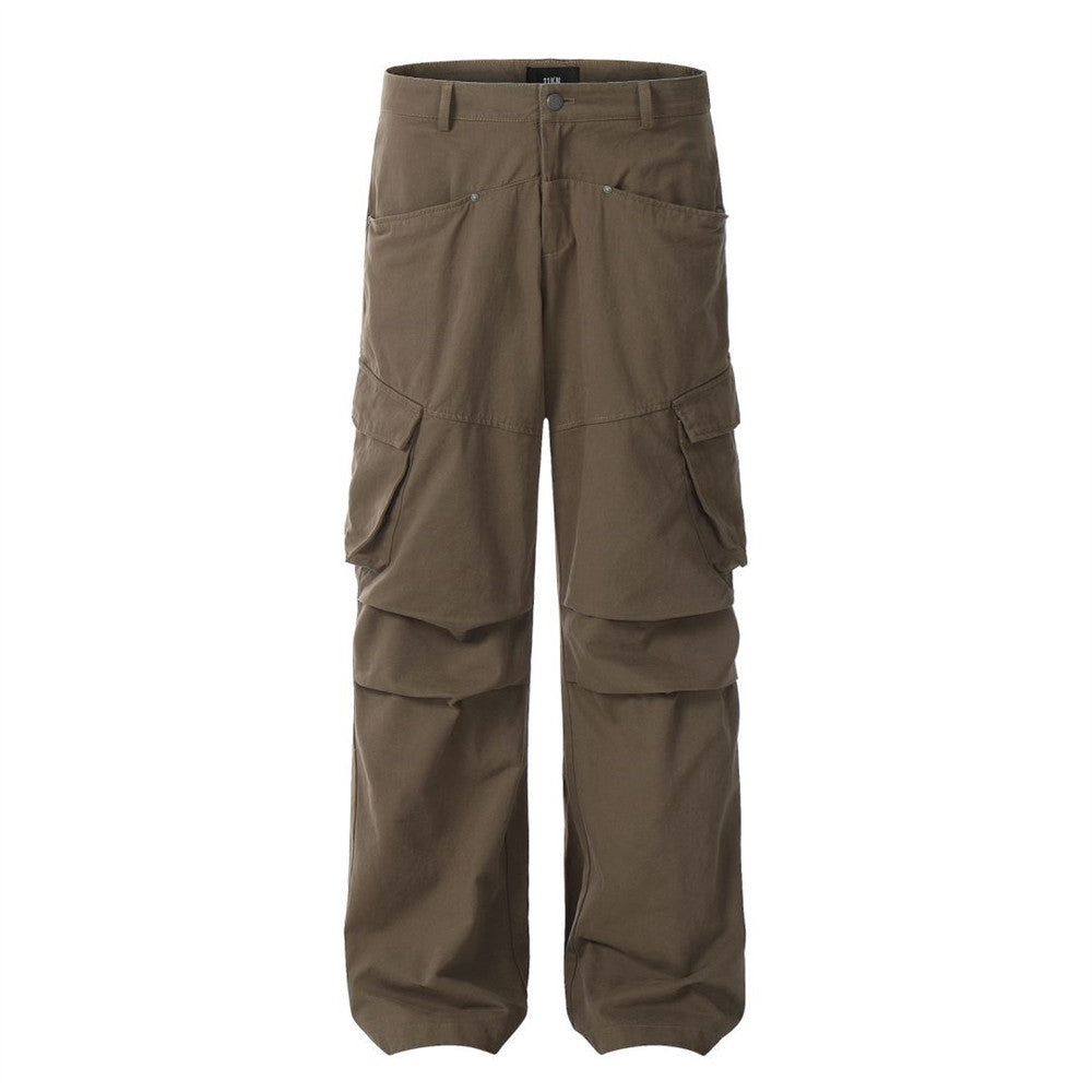 Solid Pleated Tooling Cargo Pants Army Green PinkLimes Trending Streetwear