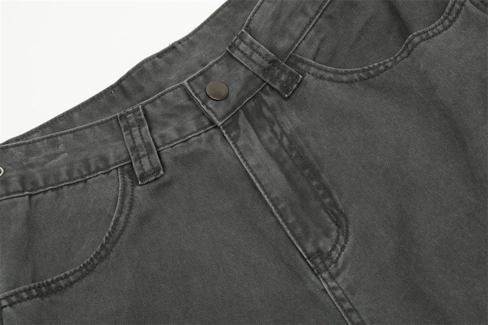 Retro Washed Denim Cargo Pants PinkLimes Trending Streetwear