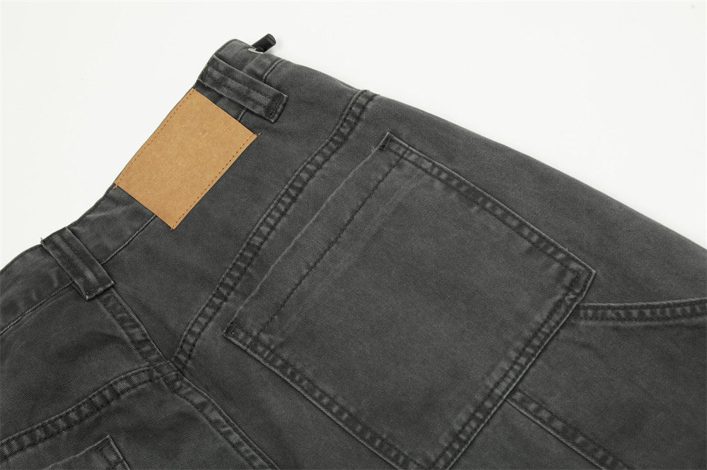 Retro Washed Denim Cargo Pants PinkLimes Trending Streetwear