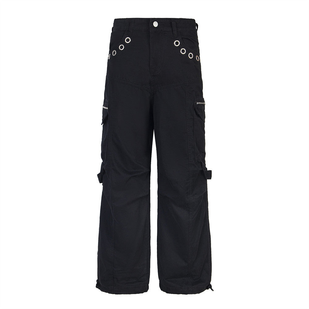 Loose Workwear Cargo Pants Black PinkLimes Trending Streetwear