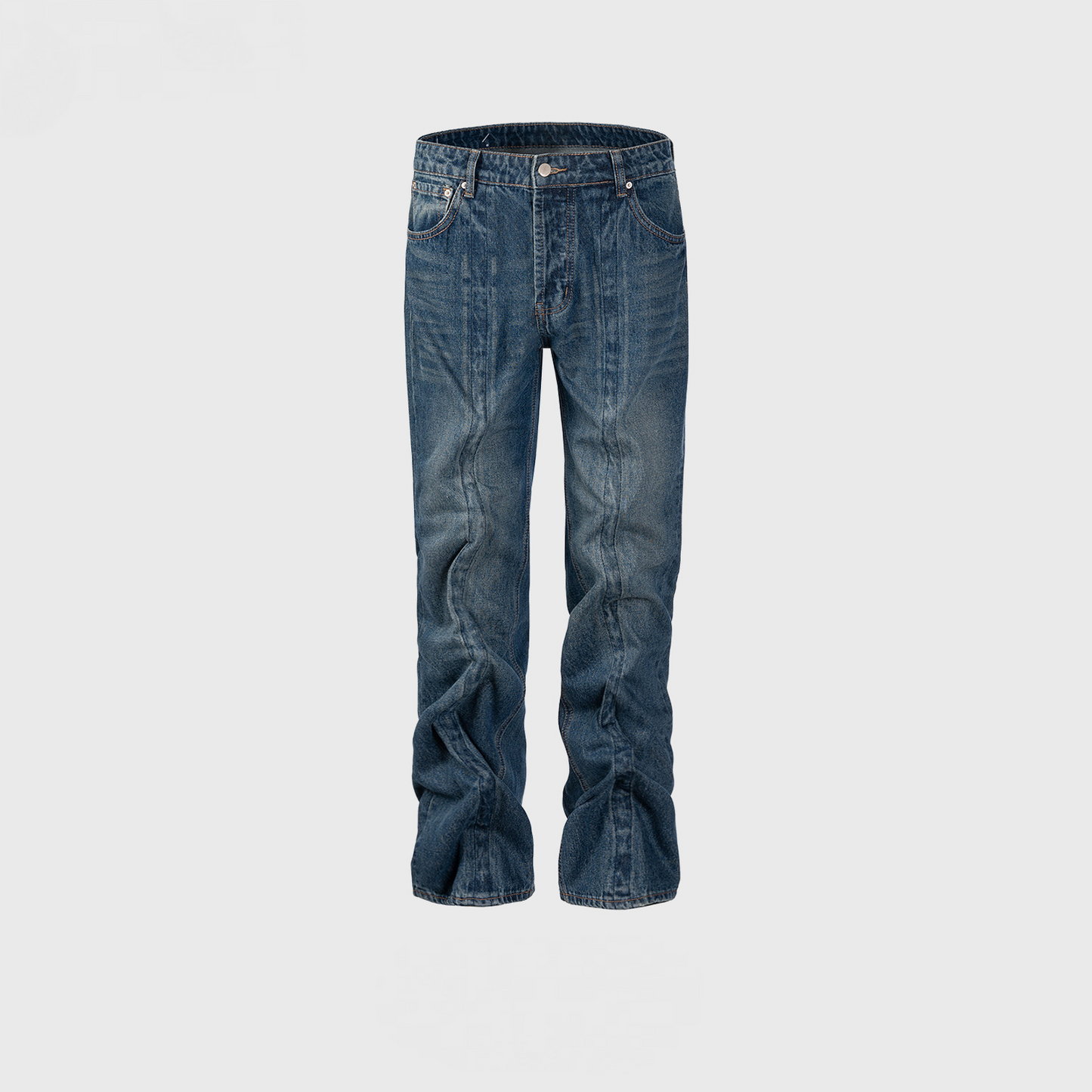 Wide Leg Jeans with Center Hem Navy Blue PinkLimes Trending Streetwear