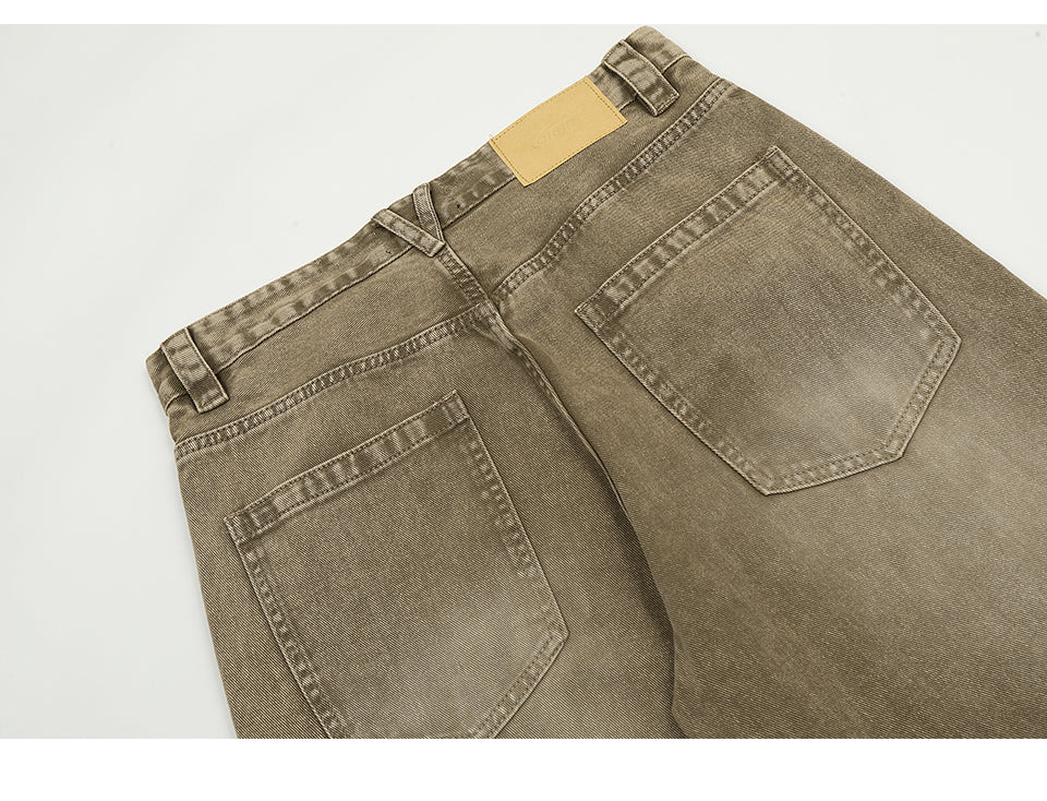 Baggy Brown Distressed Denim Jeans PinkLimes Trending Streetwear