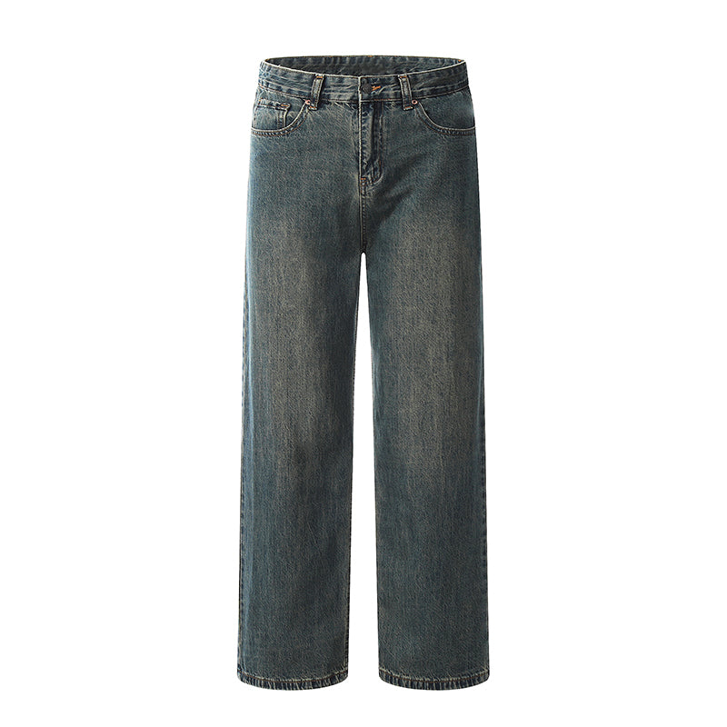 Dark Grey Straight-Leg Loose Jeans Gray PinkLimes Trending Streetwear