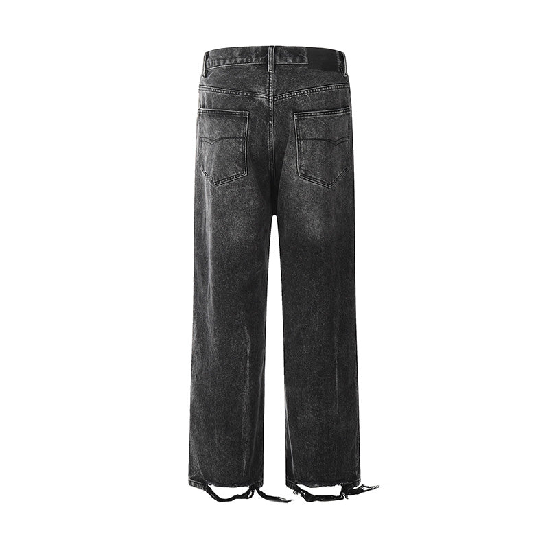 Baggy Black Distressed Jeans PinkLimes Trending Streetwear