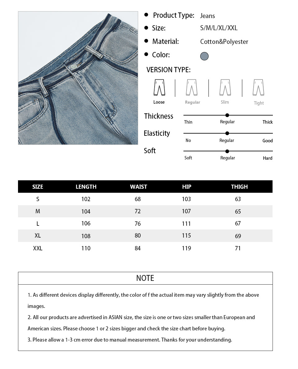 Striped Stitch Loose Streetwear Jeans PinkLimes Trending Streetwear