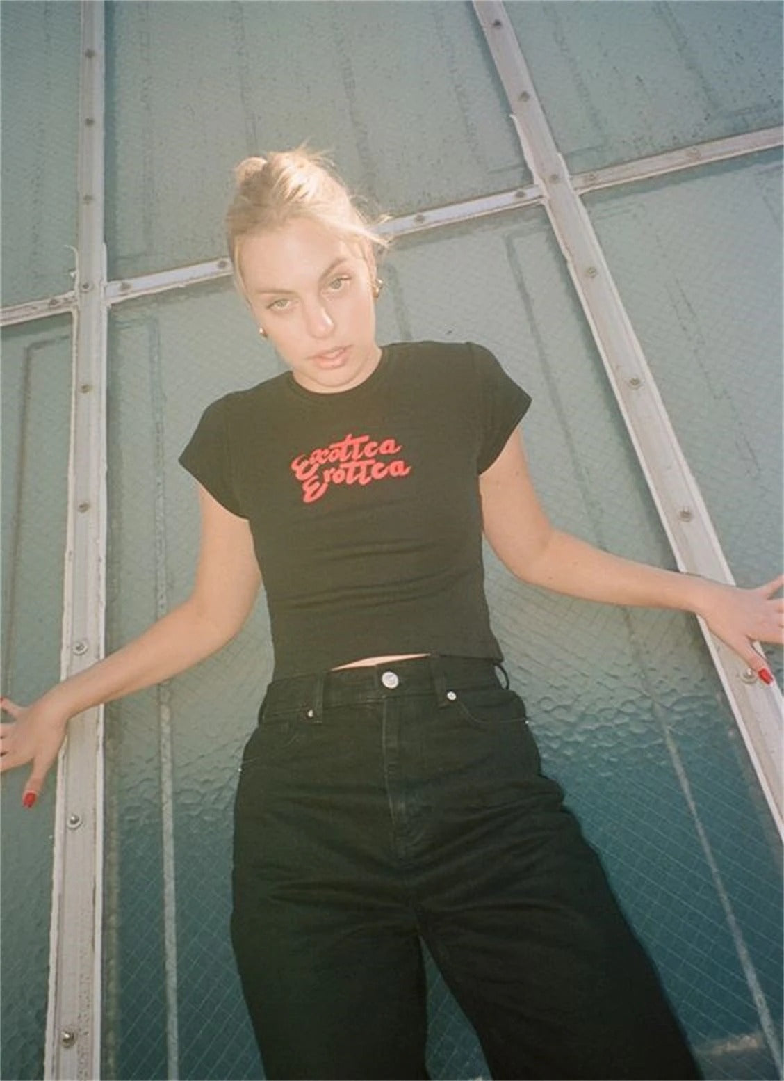 Exotica Black Crop Tee Shirts & Tops PinkLimes Trending Streetwear