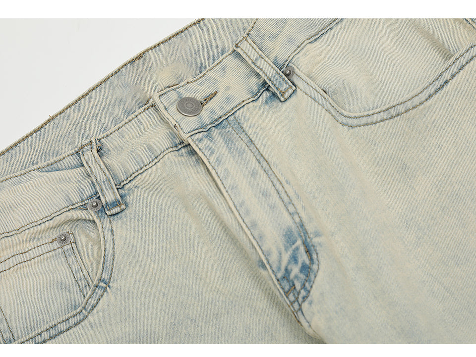 Light Washed Ripped Denim Jeans PinkLimes Trending Streetwear