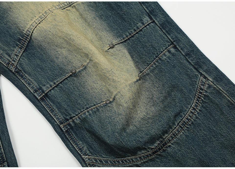Patch Pocket Blue Streetwear Jeans PinkLimes Trending Streetwear