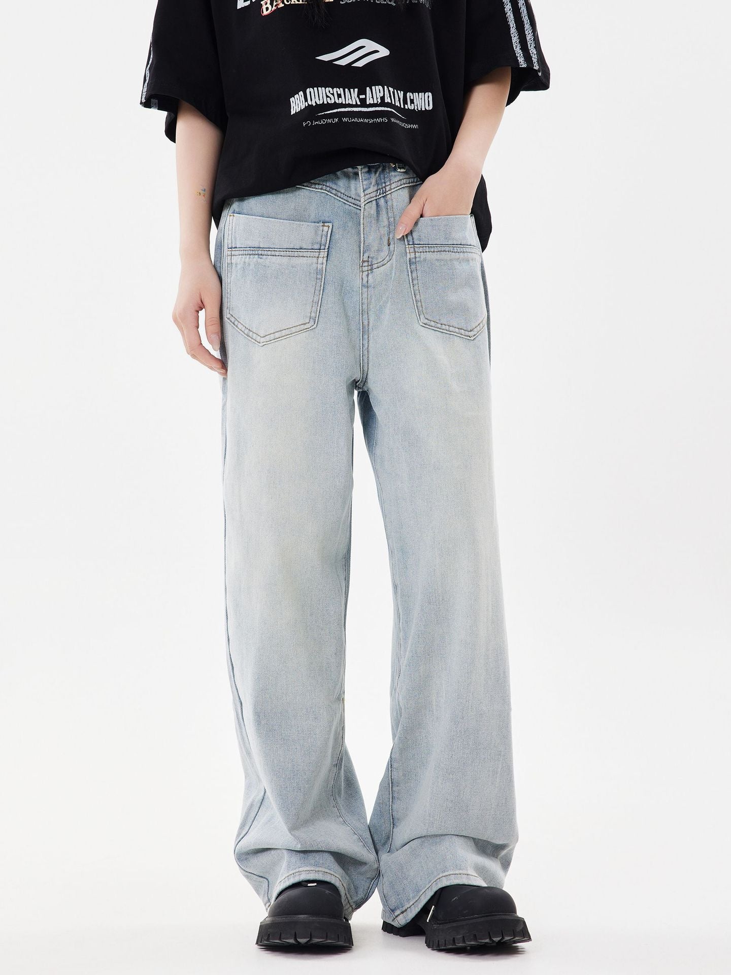 Backwards Vintage Washed Jeans PinkLimes Trending Streetwear
