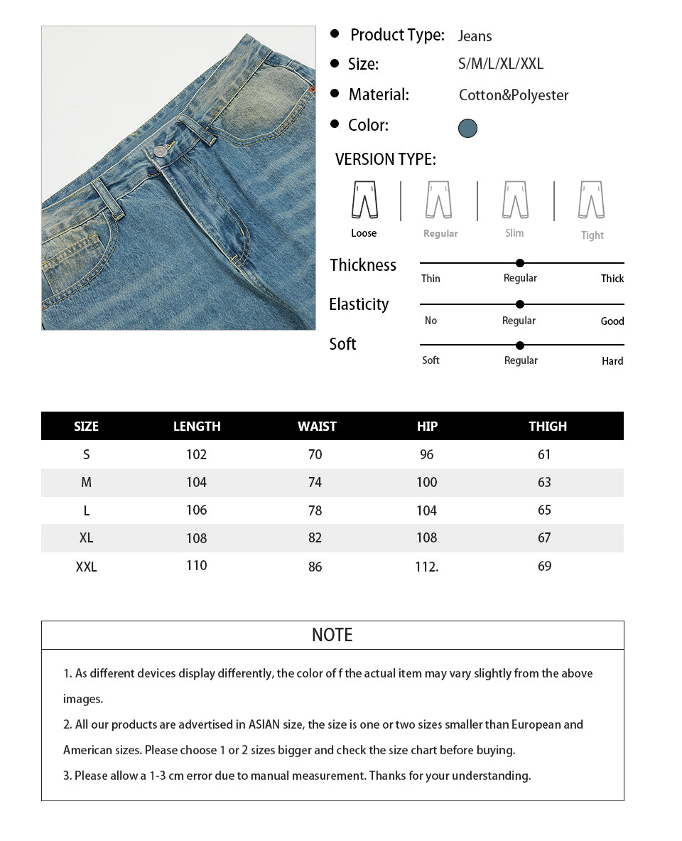 Straight-Leg Blue Denim Jeans PinkLimes Trending Streetwear