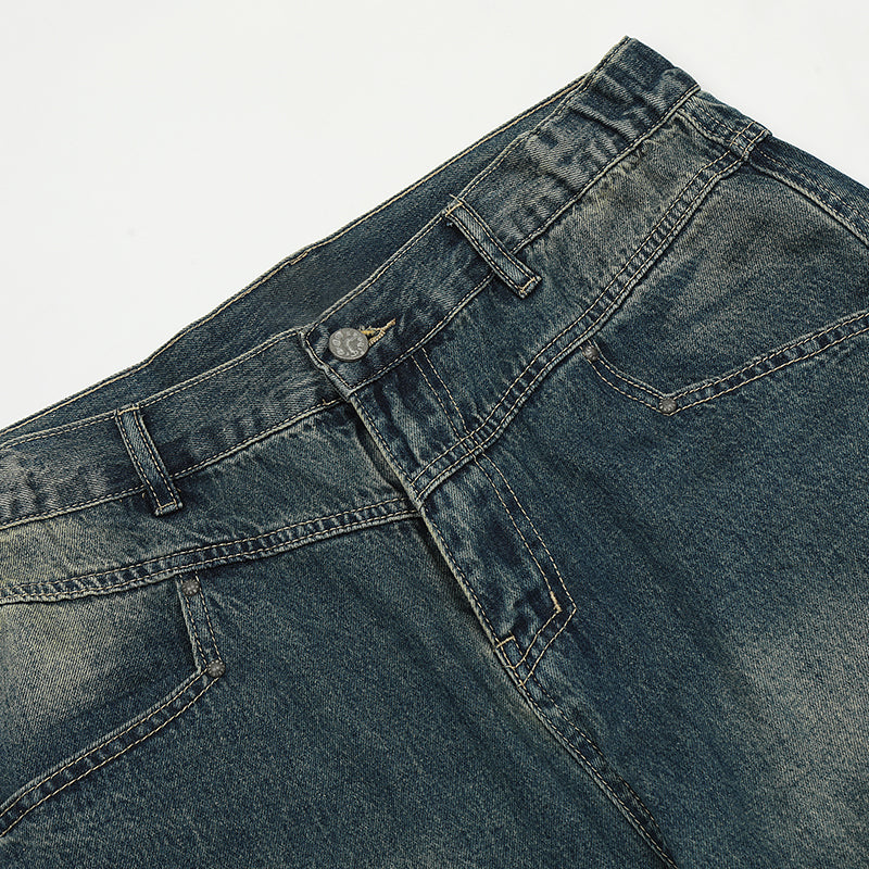 Patch Pocket Blue Streetwear Jeans PinkLimes Trending Streetwear