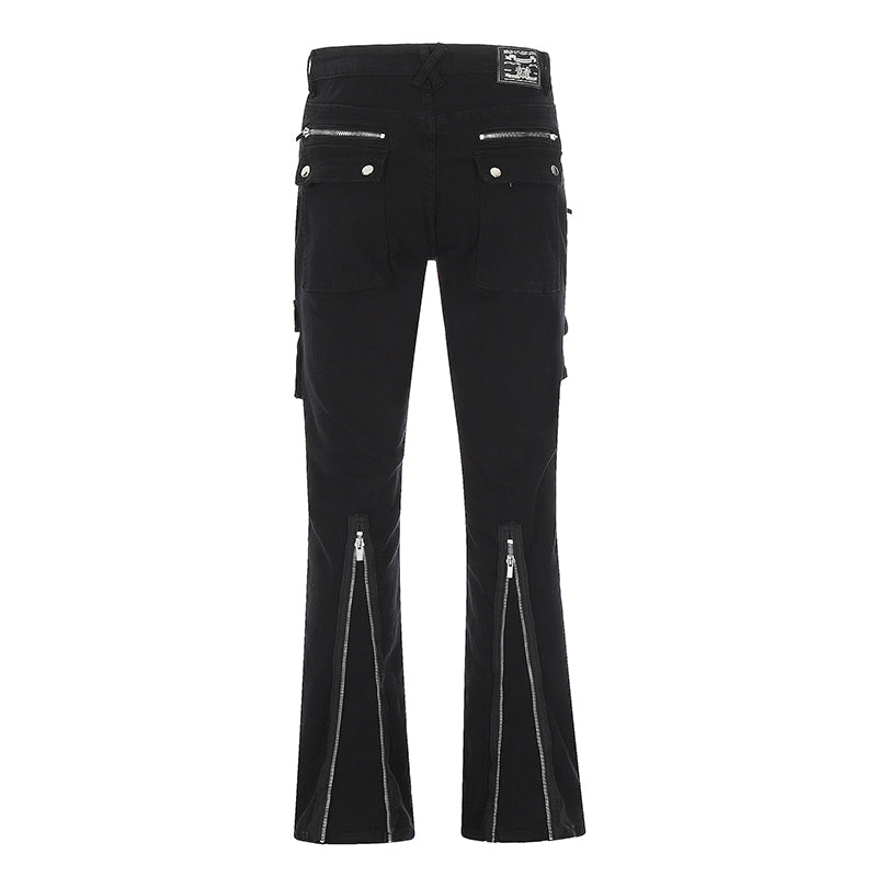 Black Zipper Denim Jeans PinkLimes Trending Streetwear