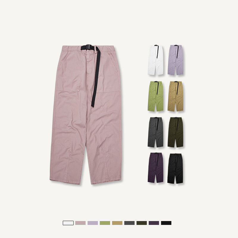 Japanese Loose Tooling Wide Leg Cargo Pants PinkLimes Trending Streetwear