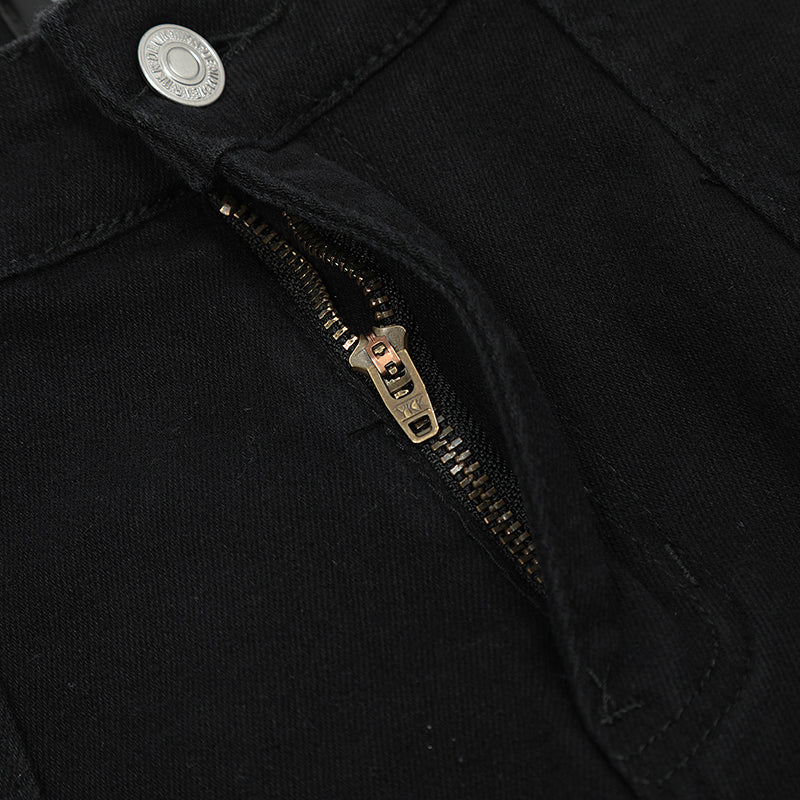 Black Zipper Denim Jeans PinkLimes Trending Streetwear