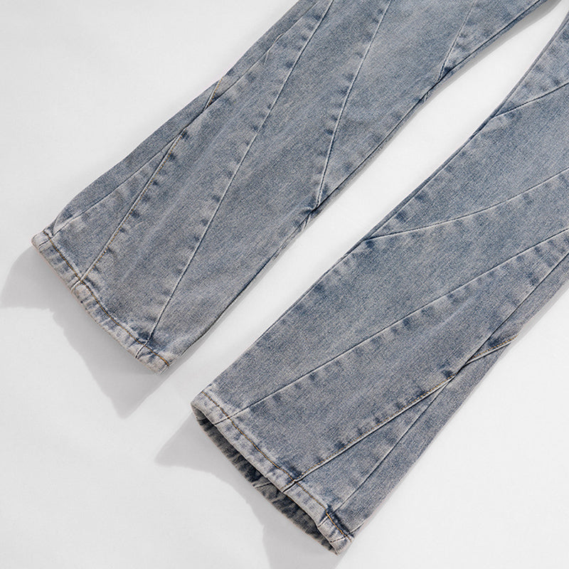 Washed Spiral Stitching Blue Jeans PinkLimes Trending Streetwear