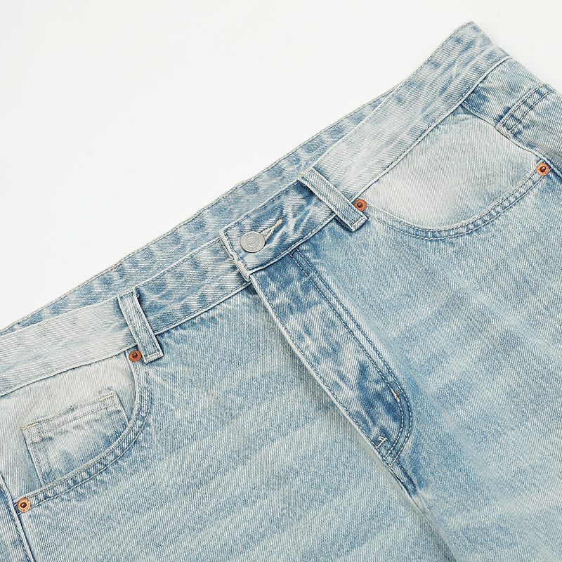 Blue Straight-Leg Ripped Light Jeans PinkLimes Trending Streetwear