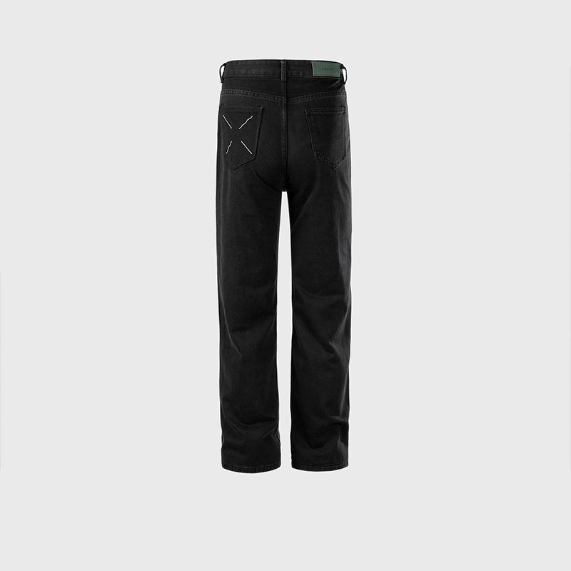Urban Black X Embroidered Pocket Jeans PinkLimes Trending Streetwear
