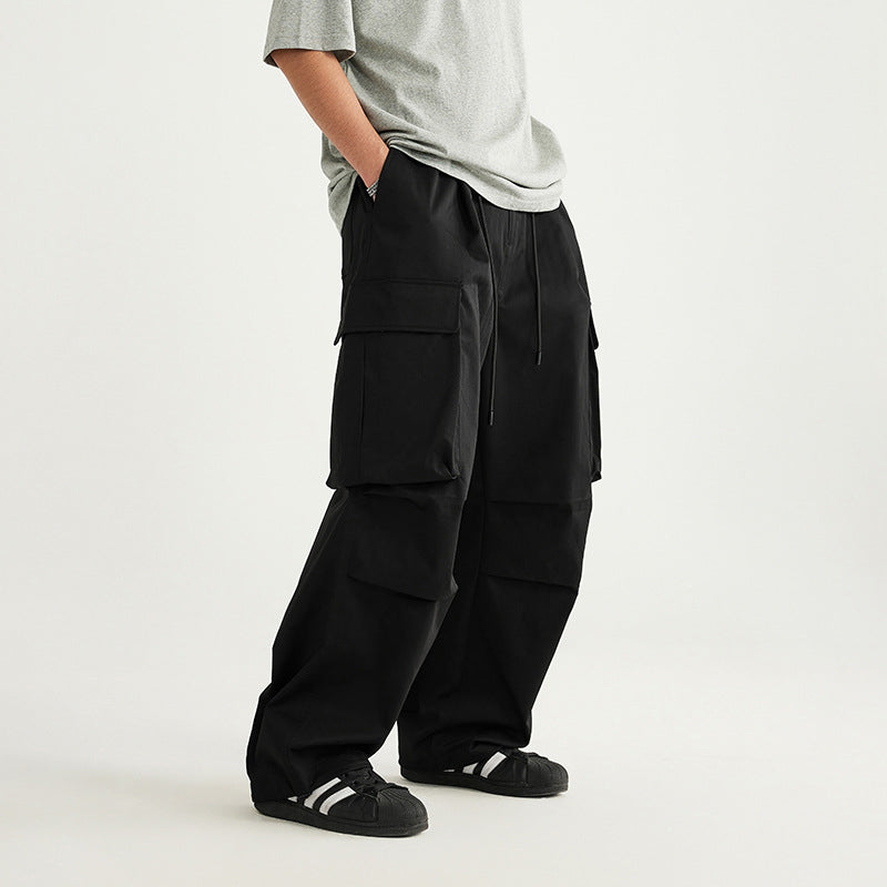 Herringbone Parachute Wide Leg Cargo Pants PinkLimes Trending Streetwear