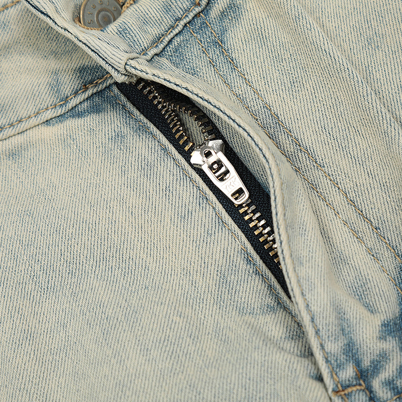 Flared Zip Denim Jeans PinkLimes Trending Streetwear