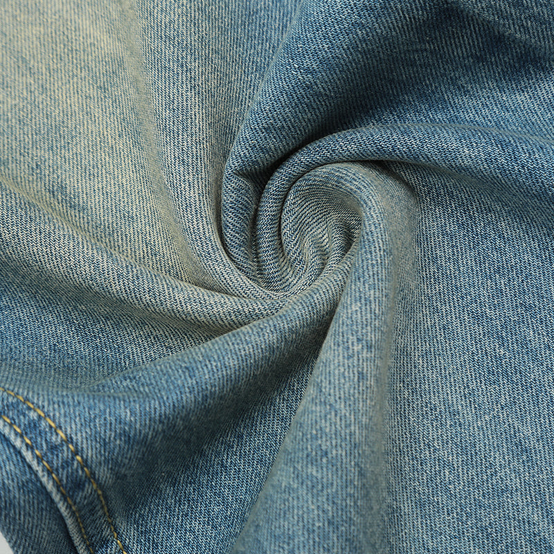 Straight-Leg Blue Denim Jeans PinkLimes Trending Streetwear