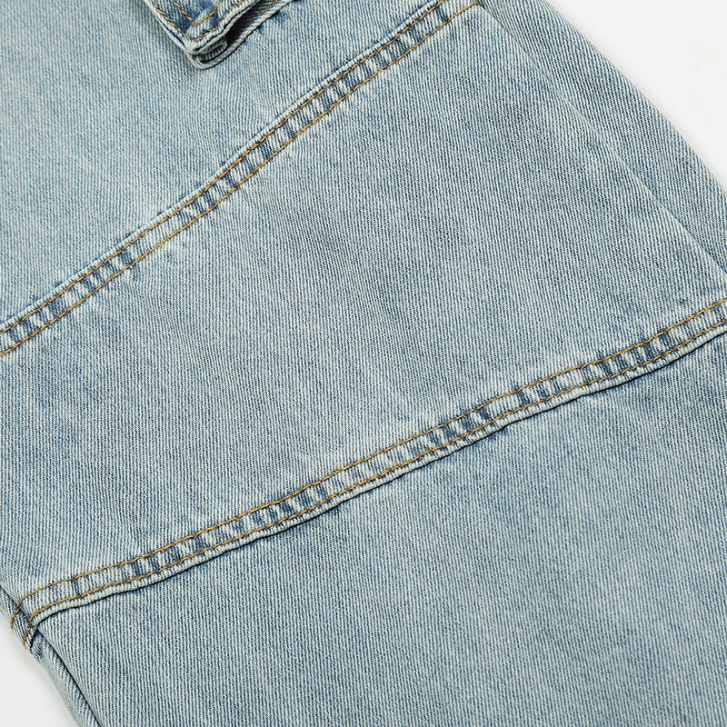 Blue Cargo Jeans PinkLimes Trending Streetwear