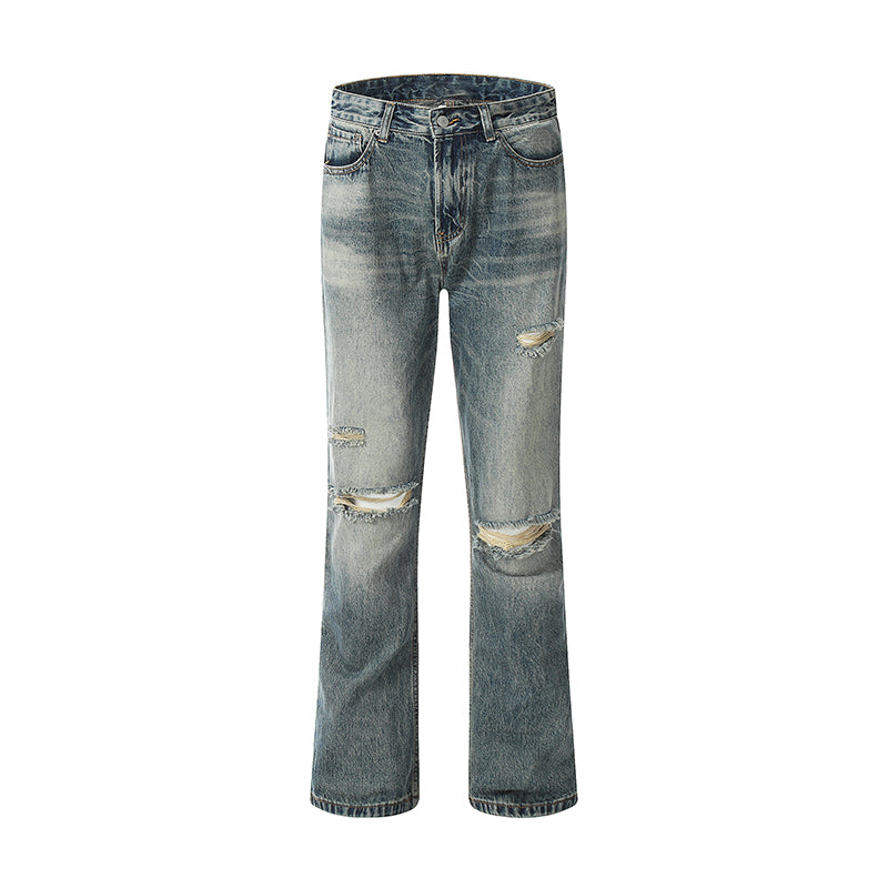 Ripped Streetwear Jeans - Distressed Denim Pants Blue PinkLimes Trending Streetwear