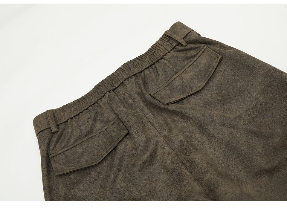 Side Pockets Straight-Leg Denim Cargo Pants PinkLimes Trending Streetwear