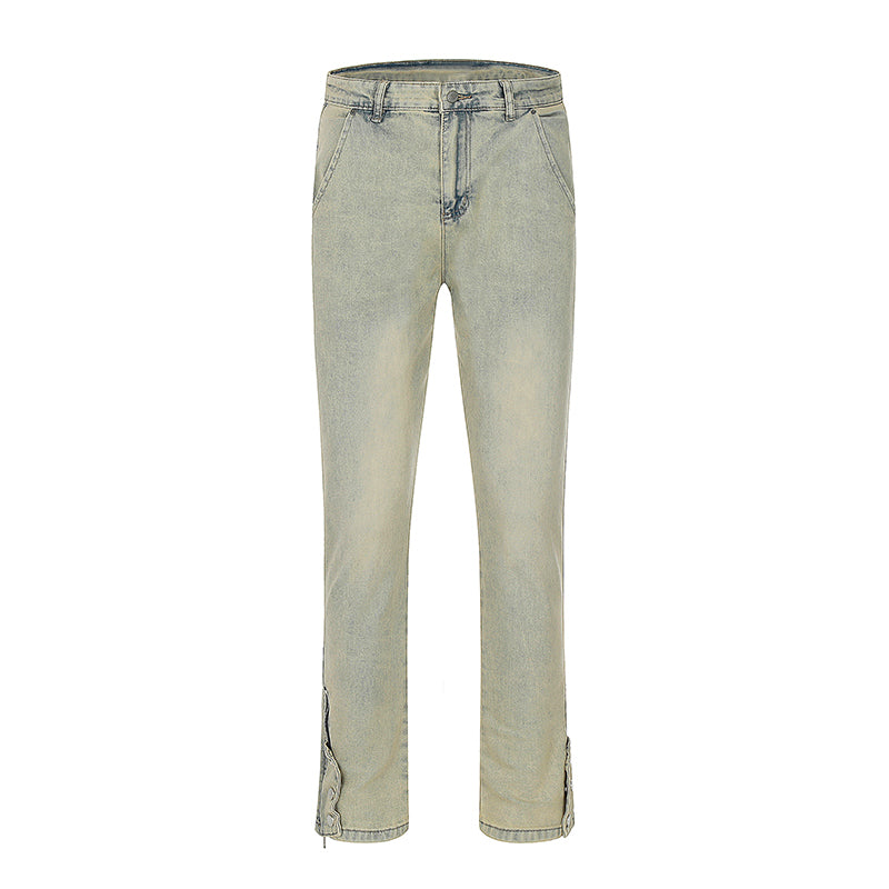 Khaki Washed Jeans Khaki PinkLimes Trending Streetwear