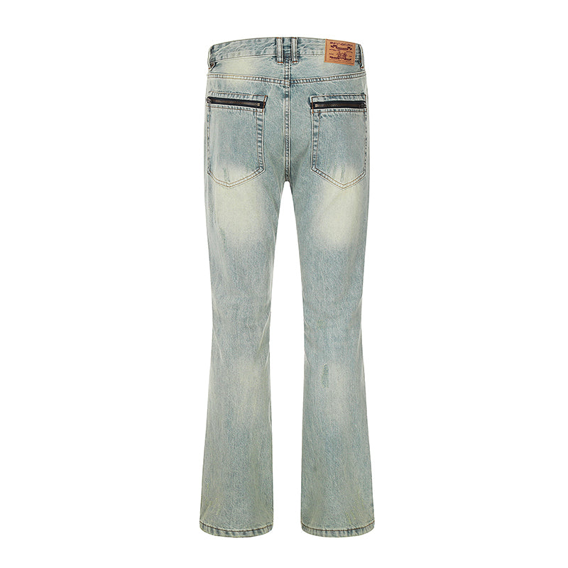 Distressed Fade Flare Jeans – Acid Light Wash PinkLimes Trending Streetwear