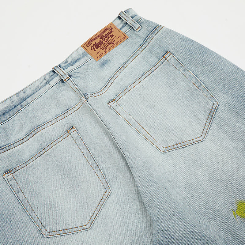 Splash-Ink Ripped Jeans PinkLimes Trending Streetwear