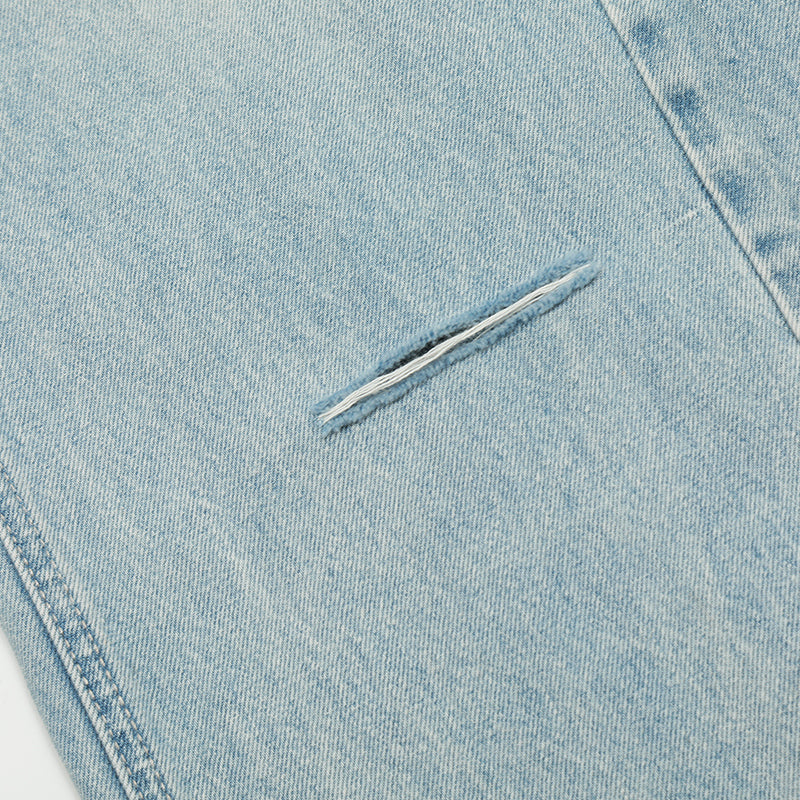 Blue Straight-Leg Ripped Light Jeans PinkLimes Trending Streetwear