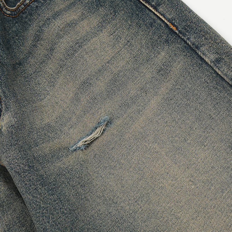 Distressed Straight-Leg Ripped Jeans PinkLimes Trending Streetwear