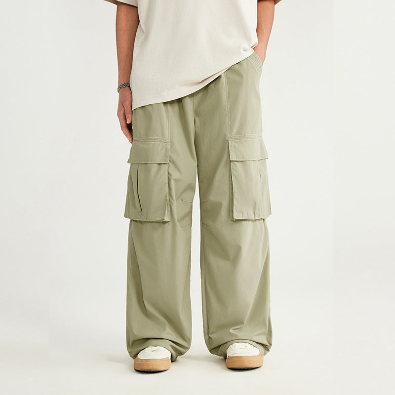 Rainproof Ming Line Wide Leg Cargo Pants PinkLimes Trending Streetwear