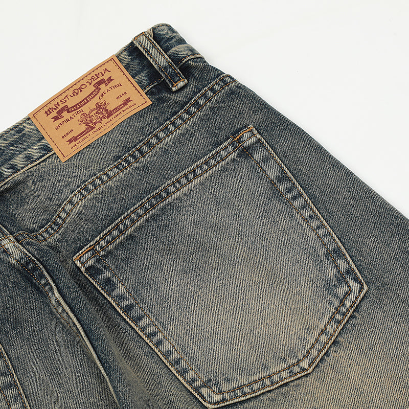Distressed Straight-Leg Ripped Jeans PinkLimes Trending Streetwear