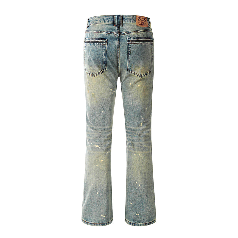 Flared Splash Ink Streetwear Jeans PinkLimes Trending Streetwear